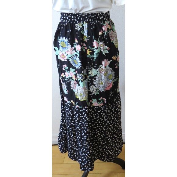 Maaji Black Bouquet Maxi Wrap Skirt Cottagecore/Bohochic S EUC - Picture 7 of 11